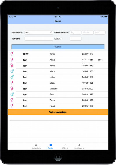 iPadHochPatientenSuche